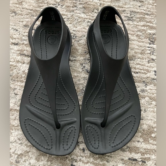 CROCS Shoes - Crocs Sexi Serena Flip Sandals Black Size 5 Slingback Thong